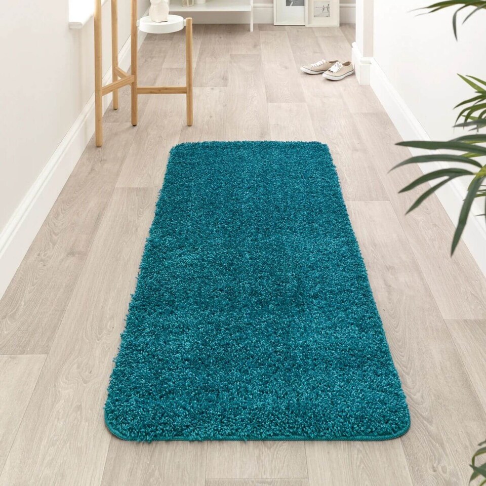 image 1 of Washable Non Slip Shaggy Floor Rug Soft Stain Resistant Plain