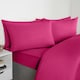 image 3 of OHS Soft Cosy Microfibre Plain Duvet Cover and Pillowcase Set Pink | Bright Pink | King