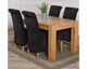 image 2 of Kuba 150 x 85 cm Chunky Medium Oak Dining Table and 4 Montana Fabric Chairs | Black | Black