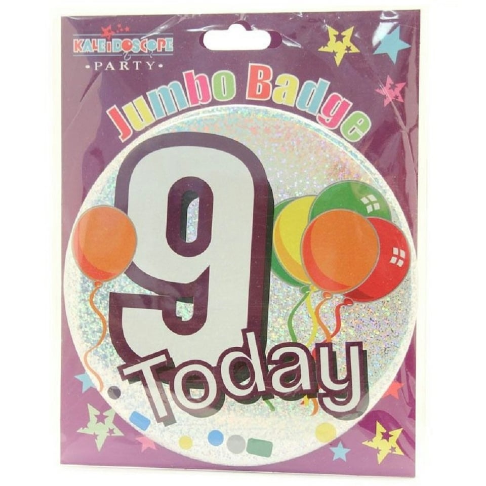 image 1 of Apac Childrens/Kids Age 9 Birthday Party Badge - Multicoloured - 15cm