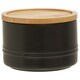 image 1 of Interiors By Premier Stoneware Black Storage Canister With Bamboo Lid,Minimalist Storage Jar,Perfect Multi-Use Kitchen Organizer