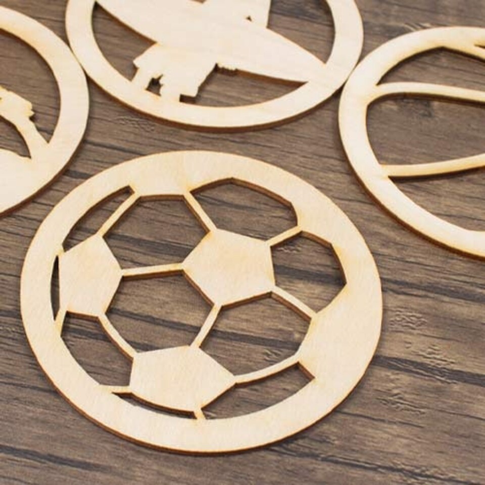 image 1 of Football Silhouette Wooden Coaster