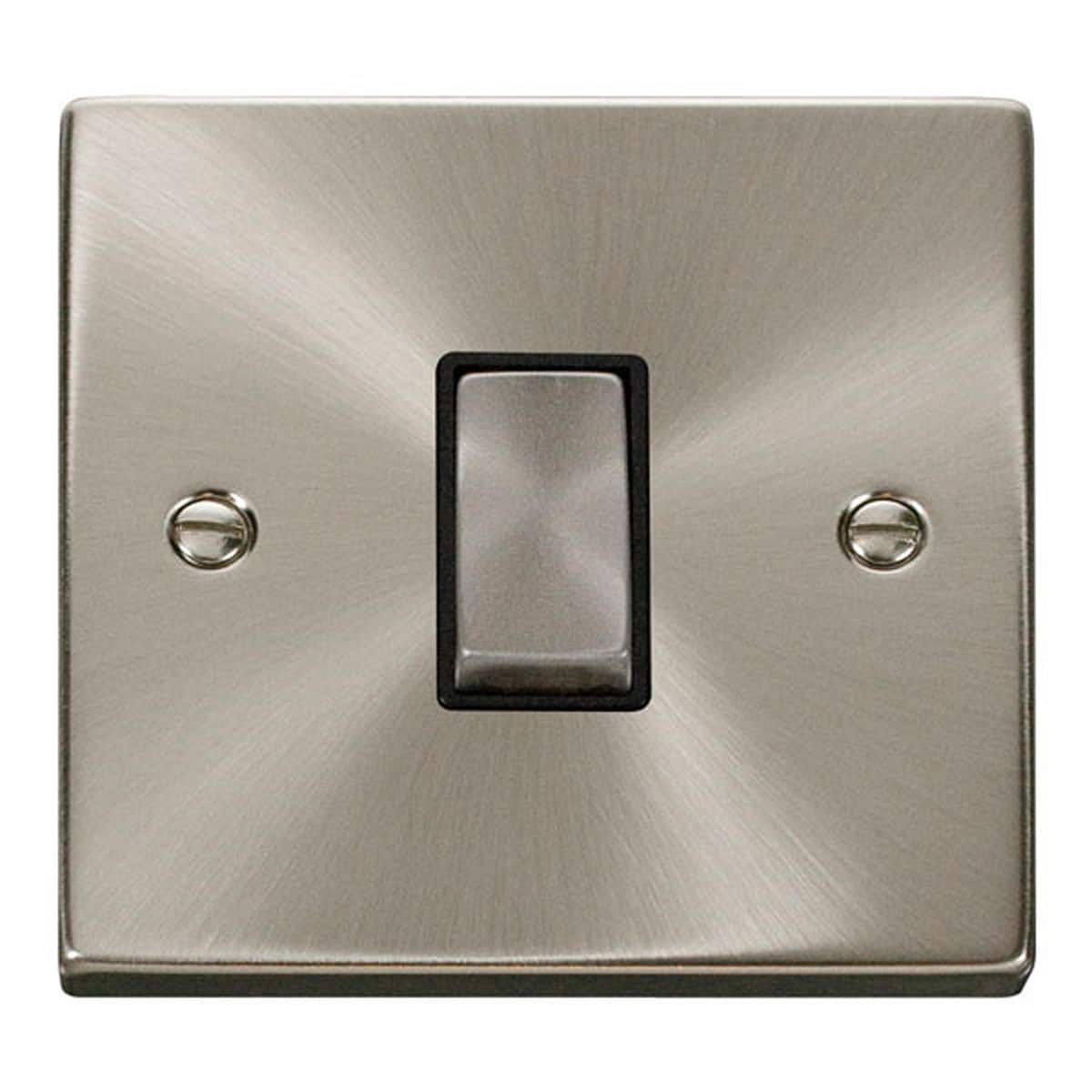 SE Home Satin / Brushed Chrome 10A 1 Gang Intermediate Ingot Light Switch in Metallic Silver
