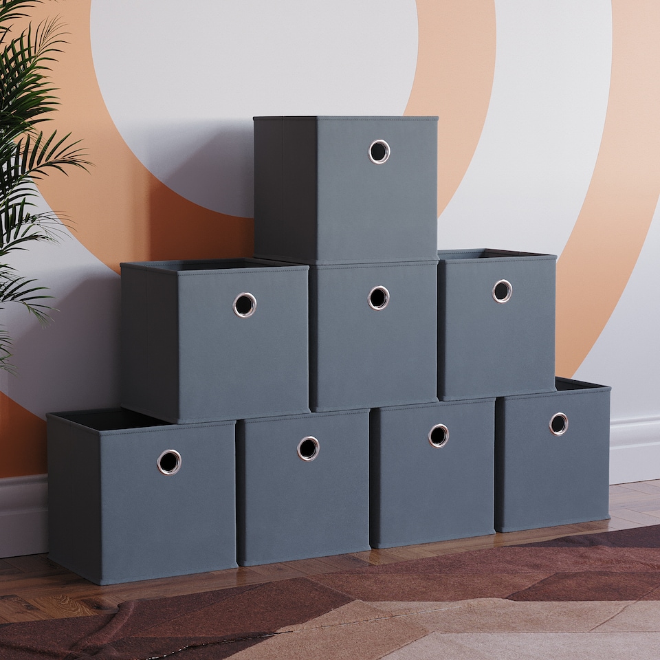 image 1 of Vida Designs Durham Cube Storage Basket, Grey - (Set of 8) | Grey | Grey