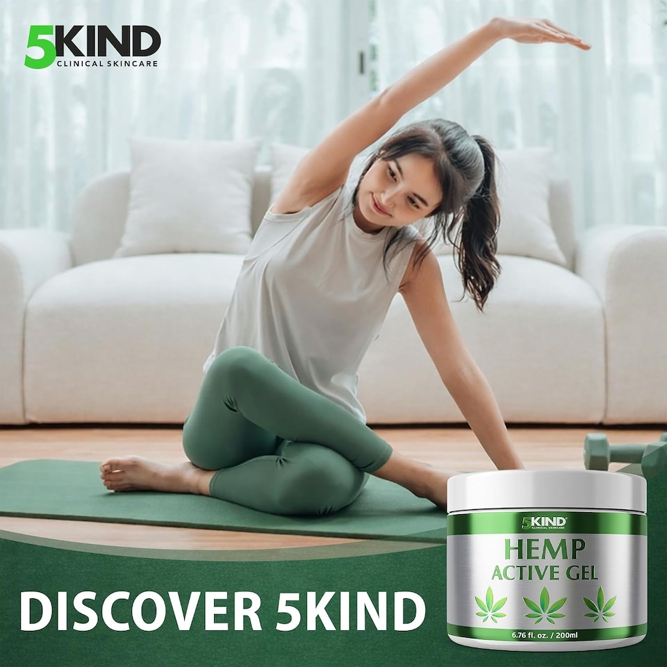 image 1 of 5Kind Hemp Active Gel 200ml - Hemp Gel for Refreshing Massage