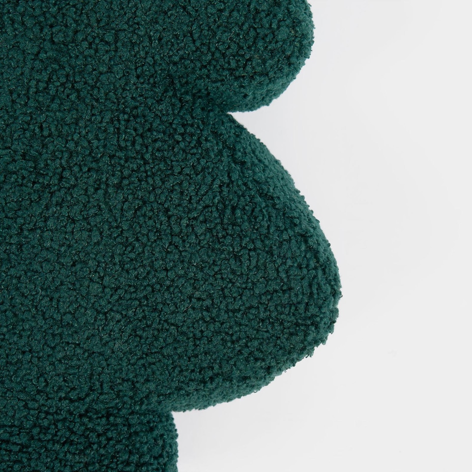 image 1 of OHS 2 x Christmas Tree Winter Soft Plush Fleece Filled Cushion | Green