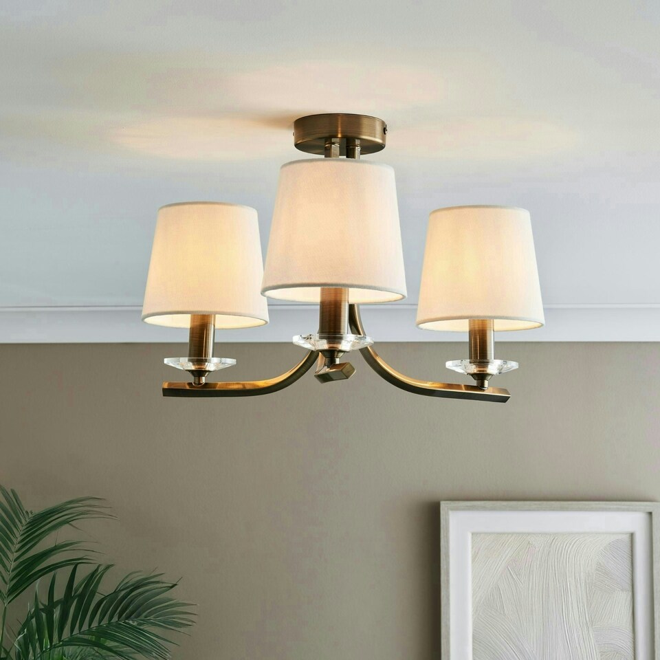 image 1 of White Linen Clip On Shade N/A