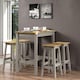 image 1 of Premium Corona Linea Breakfast Dining Set with Table and 4 High Stools - Grey Waxed Pine | Grey | Grey | 1