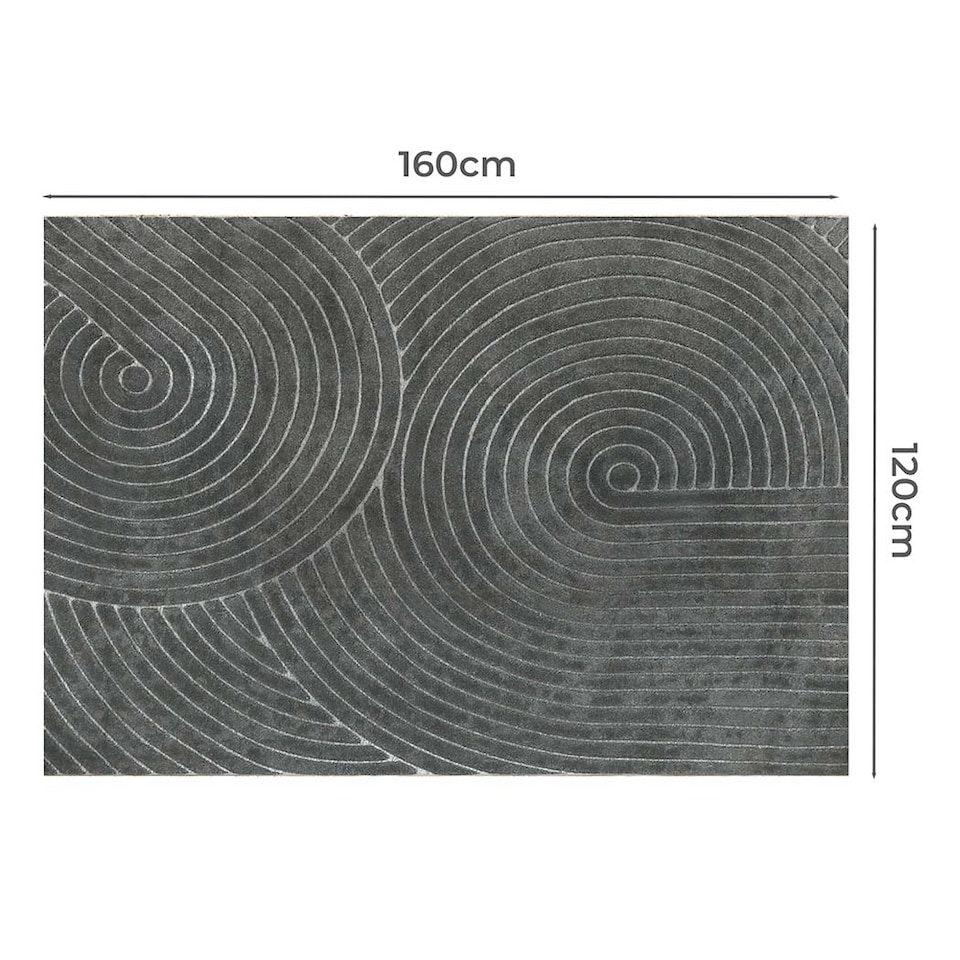 image 1 of Marlow 120x160cm Plush Velvet Area Rug Washable Non Slip Floor Mat Living Room | Grey | Grey