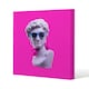 image 1 of Plaster statue of David's head in blue sunglasses (Canvas Print) 101 x 101 x 4cm