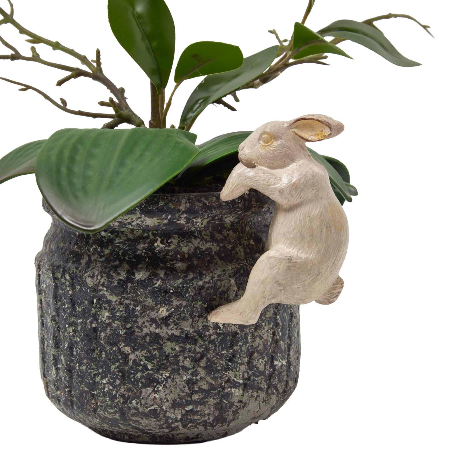Homescapes Rabbit Pot Hangers - Pot Decoration in White