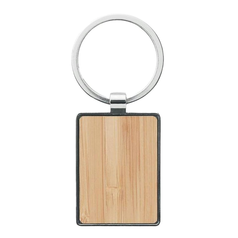 image 1 of MidOcean Bendigo Rectangular Bamboo Keyring - Wood - One Size