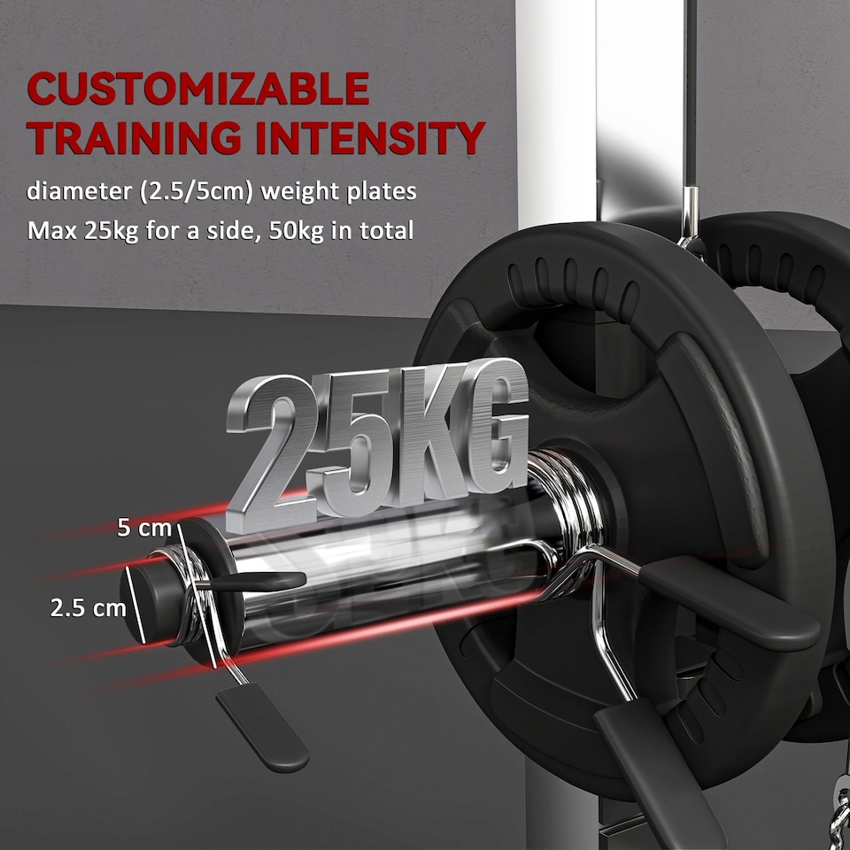 image 1 of SPORTNOW Multi-Functional Power Cage with Cable Pulley System, Squat Rack