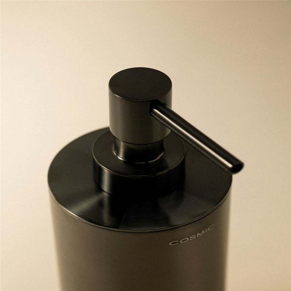 image 1 of Cosmic Soap Dispenser with Stainless Steel for Bathroom, Brushed Black - 240ml
