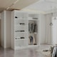 image 3 of Modern Vertical Panelled Sliding Wardrobe 150cm | White/Black/Grey/Oak 2-Door Bedroom Storage White | Grey150cm