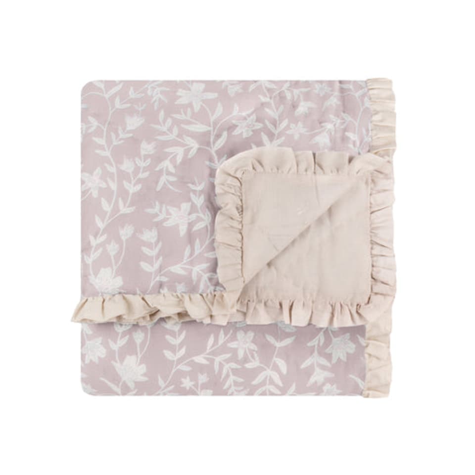image 1 of Wylder Amelia Cotton Floral Quilted Bedspread | Pink | Blush Pink | L | 1