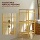 image 9 of HOMCOM 3-Tier Bamboo Bathroom Storage Shelf, Freestanding Shelving Unit with Adjustable Rack for Kitchen Bathroom Living Room, Natural and White