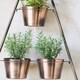 image 4 of Outdoor Vertical Wall Plant Stand with Planters - Metal - L51 x W51 x H128 cm - Gold