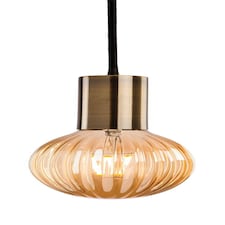 Hudson 1 Light Ceiling Pendant Antique Brass, E27