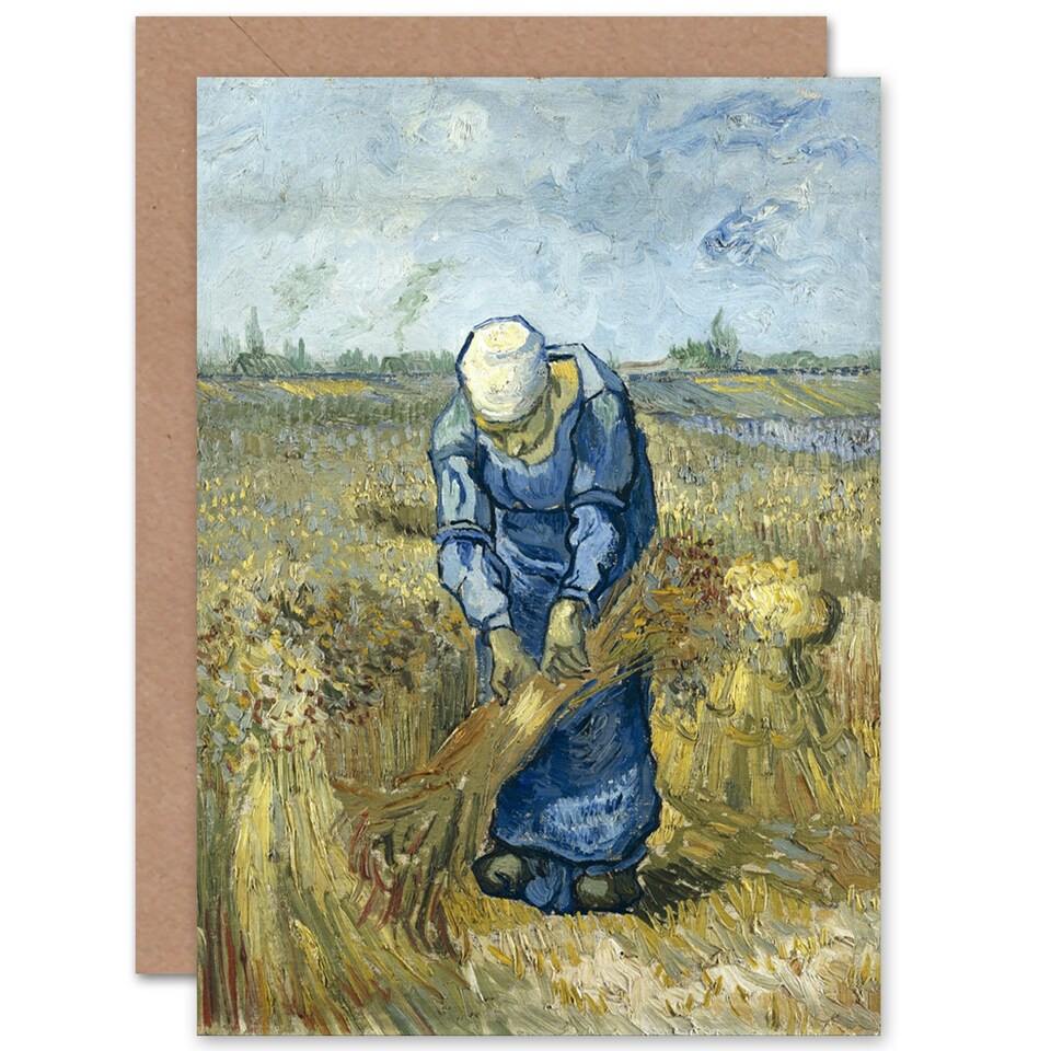 image 1 of Van Gogh Peasant Woman Binding Sheaves After Art Card