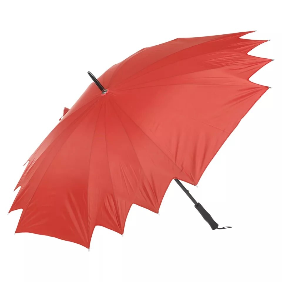 image 1 of 80cm Bridal Umbrella with Black Grip Handle | Red | 1
