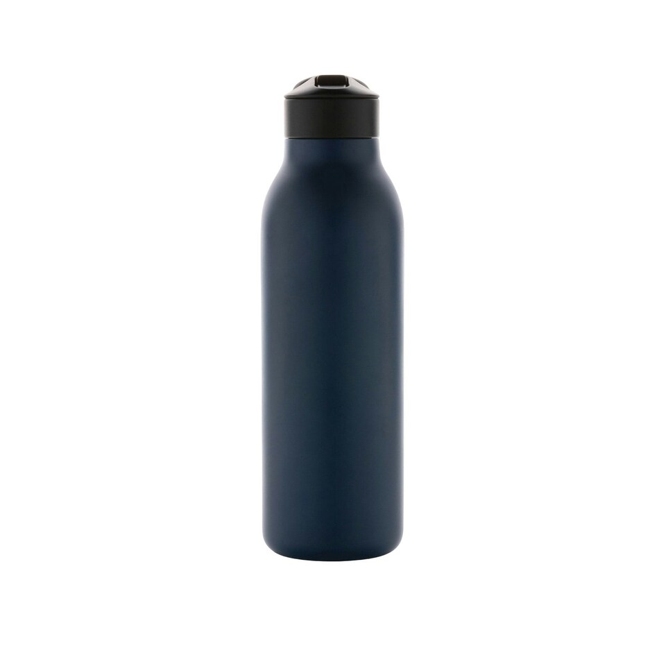 image 1 of Avira Ara Flip Top Recycled Stainless Steel 500ml Water Bottle - Navy - One Size | Blue | One Size