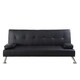 image 1 of Faux Leather Clic Clac  Luxury Sofa Bed  In Black