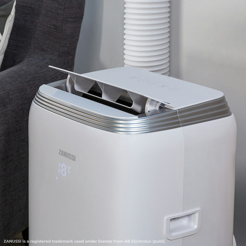 image 1 of Zanussi Air Conditioner & Dehumidifier 3 Fan Speeds 2 in 1 9000 BTU 16m² Room Size White ZPAC9002