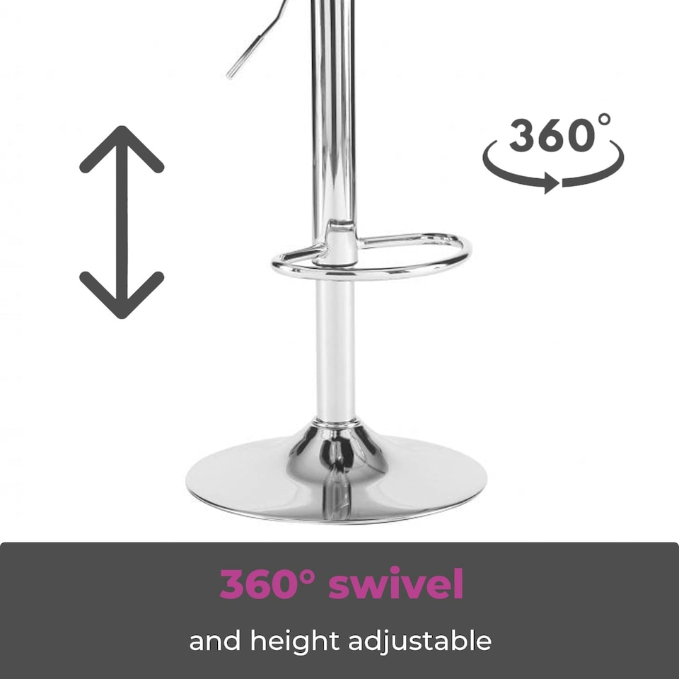 image 1 of Set of Two Madrid Black Faux Leather Bar Stool