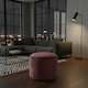 image 2 of Luxury Velvet Round Bean Bag Ottoman Soft Plush Velvet Stool Pouffe | Red | Burgundy