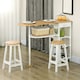 image 2 of HOMCOM 3 Piece Bar Table Set with Drawer, Basket and Rack White