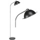 image 2 of Set of 2 Bauhaus - Black Dome Floor Lamp with Chrome Detail Black | Chrome