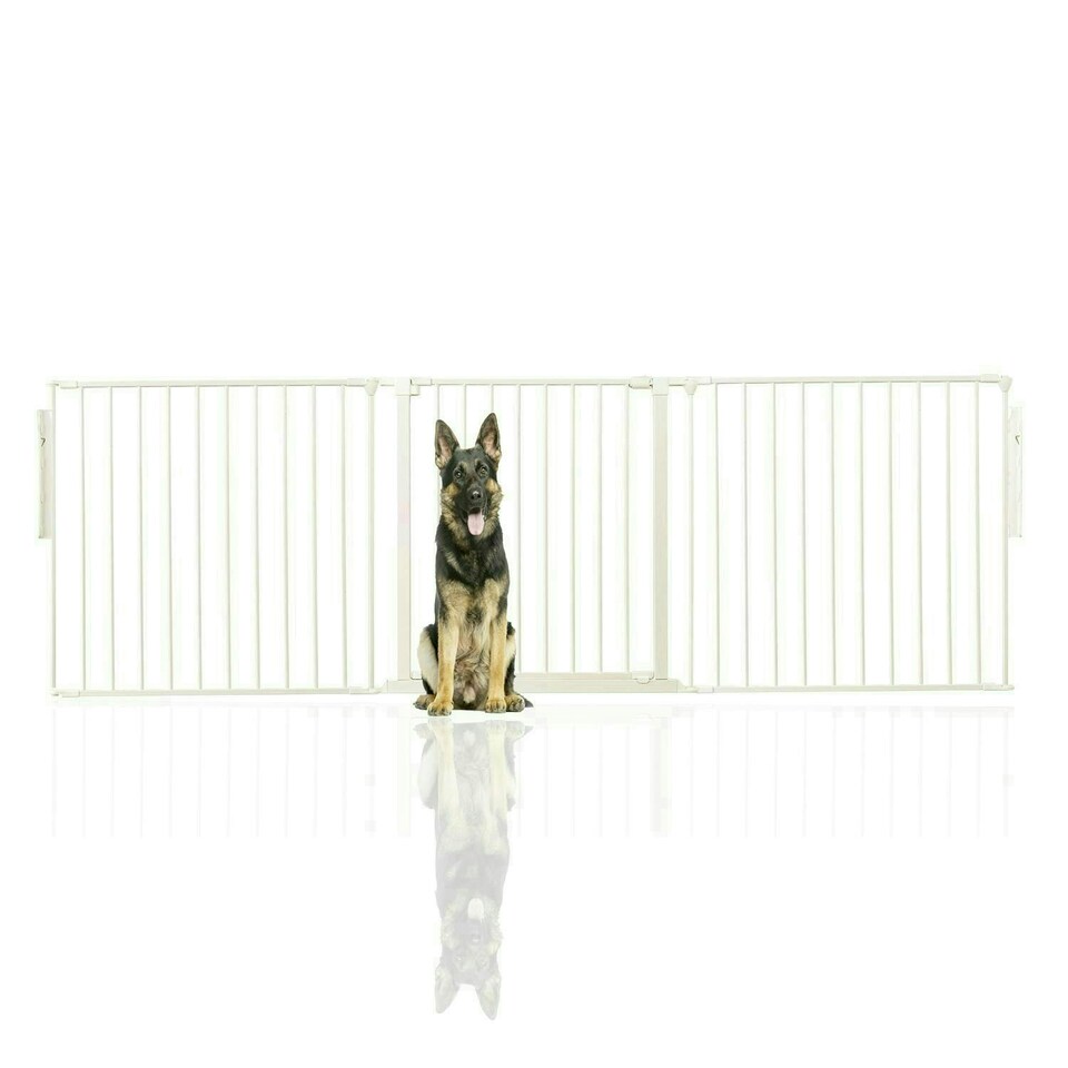image 1 of Bettacare Premium Multi Panel Flexible Pet Barrier, up to 226cm Wide, White, 70cm High, Dog Barrier for Pets Dogs and Puppy, Easy Installation White