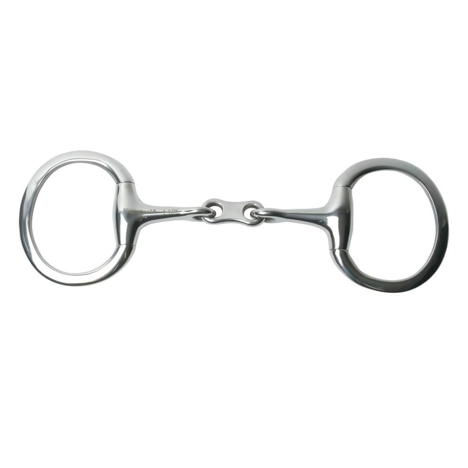 Korsteel Stainless Steel French Link Eggbutt Snaffle Bit - Silver - 5in