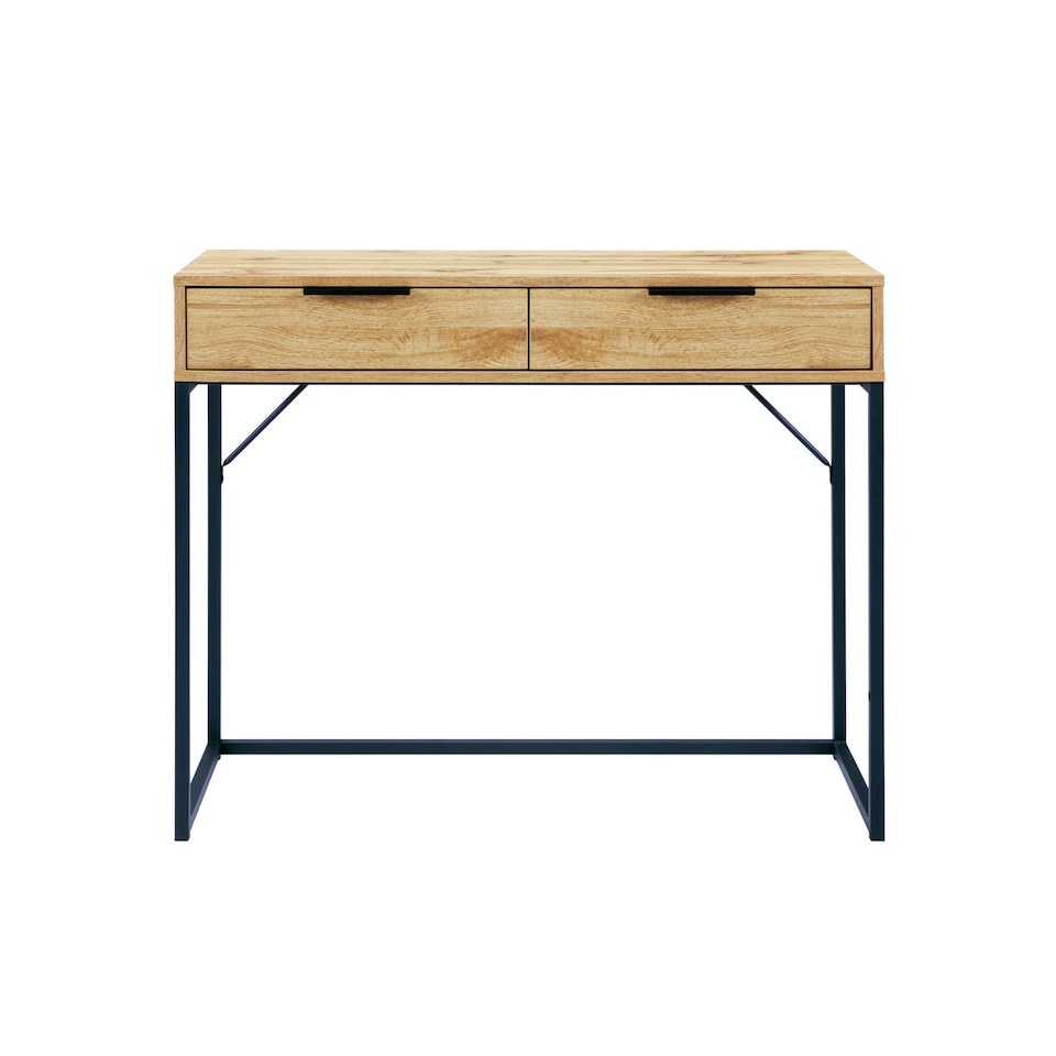 image 1 of Bali 2 Drawer Desk/Dressing Table - Light Oak Effect
