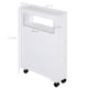 image 5 of HOMCOM 72x16cm Narrow Bathroom Storage Unit w  2 Drawers Open Top 4 Wheels Slimline Modern Rolling Home Organisation | White | White