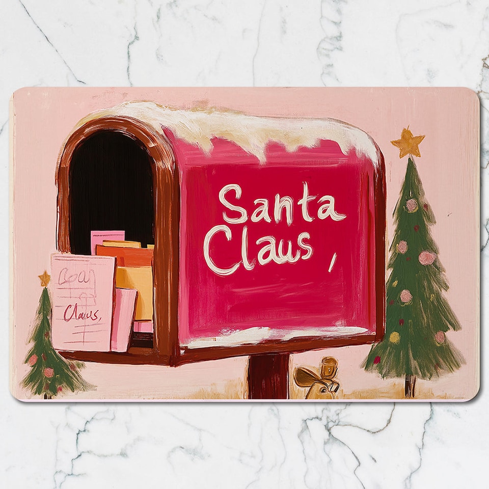 image 1 of Santa Claus Christmas Mailbox Placemats And Coasters Set