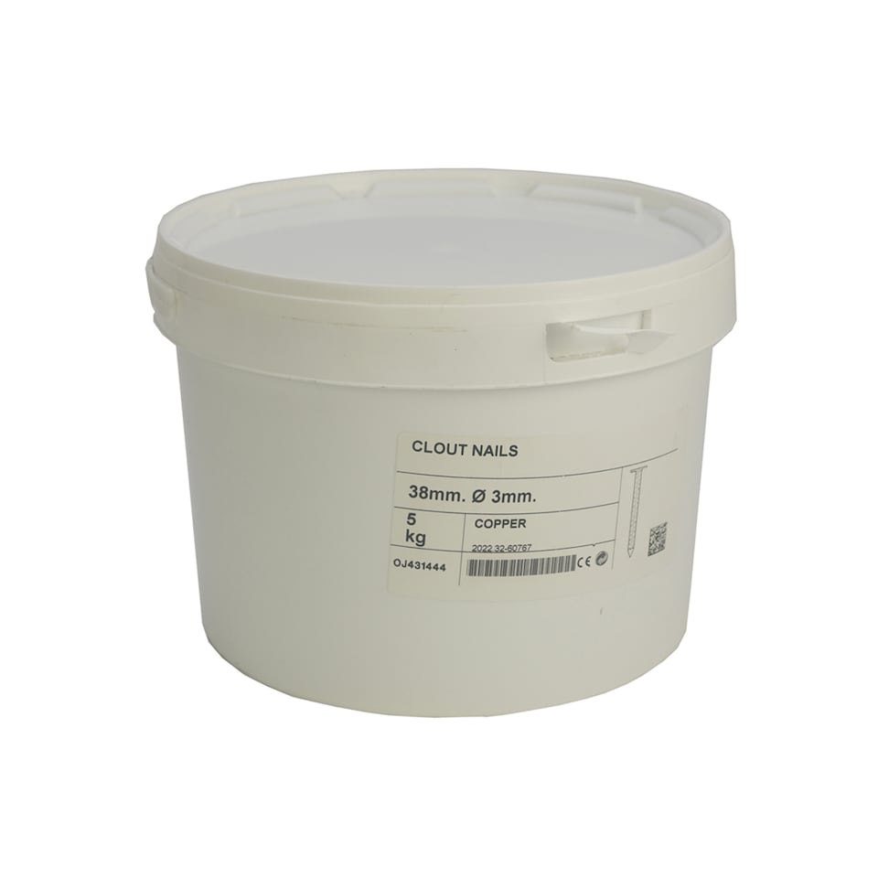 Copper Clout Nails 32 x 2.65mm - 5kg Tub -