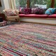 image 2 of MISHRAN Square Rug with Recycled Fabric - Jute - L150 x W150 - Multicolour Multi
