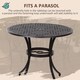 image 4 of Outsunny 5 Pieces Garden Dining Set for 4, Cast Aluminium Outdoor Dining Set with 4 Armchairs and Round Dining Table with Parasol Hole, Garden Furniture Set, Brown