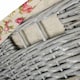 image 3 of Small Grey Wash Square Laundry Basket with Garden Rose Lining | Grey | Rose