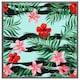image 1 of Red & pink tropical plants (Picutre Frame) Grey | L