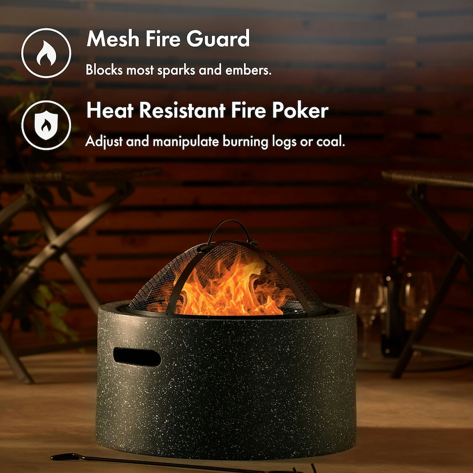 image 1 of VonHaus Fire Pit MgO Material Use Wood or Charcoal