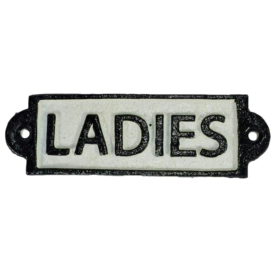 image 1 of Ladies Toilet Cast Iron Sign Plaque Door Wall Fence Post Cafe Shop Pub Hotel Bar