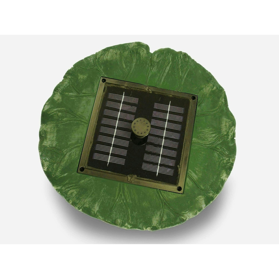 image 1 of Primrose Floating Lily Pad Solar Water Fountain with Lights & Remote 36cm
