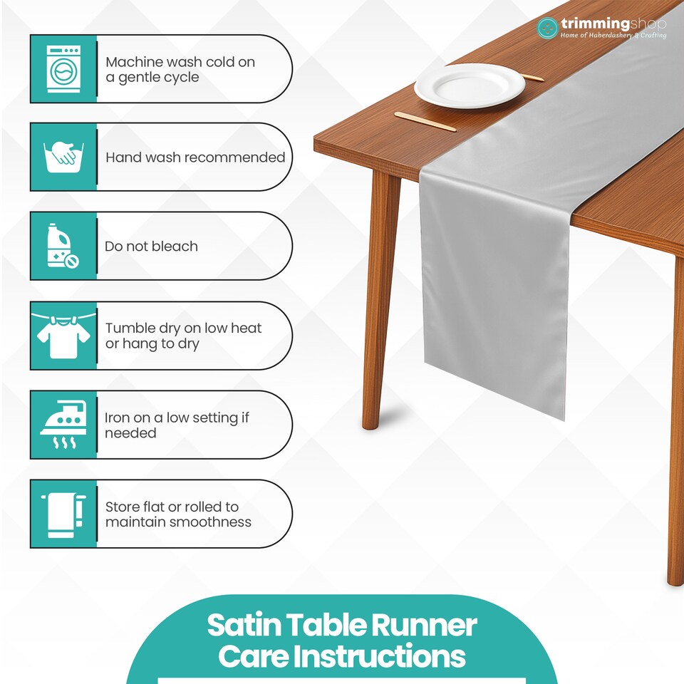 image 1 of Satin Table Runner for Dining Table - 11 x 108 Inch