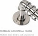 image 3 of Lister Cartwright 25mm Polished Steel Industrial Pipe Extendable Curtain Pole Heavy Duty Metal Curtain Rod with Rings(120-320 cm)