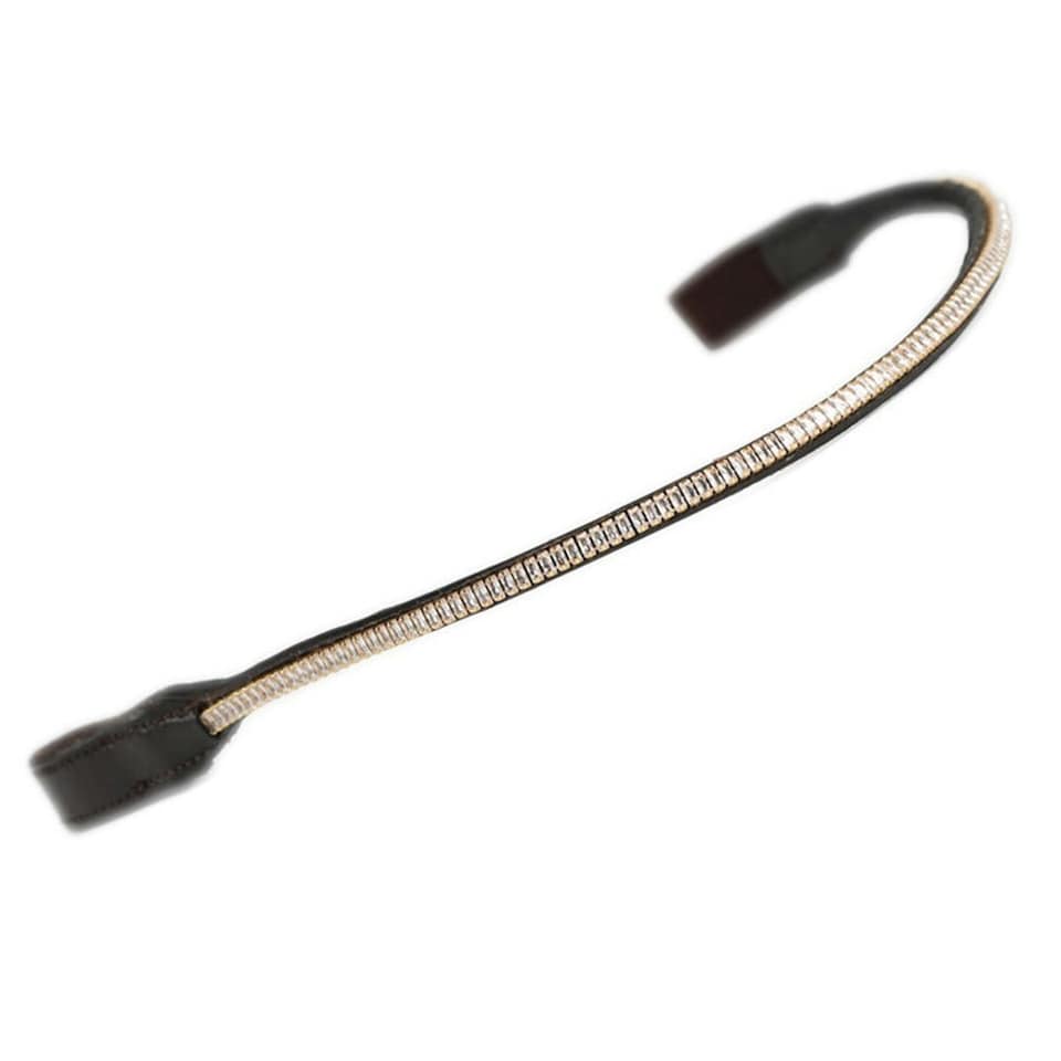 Aviemore Leather Horse Diamante Browband - Havana - Cob