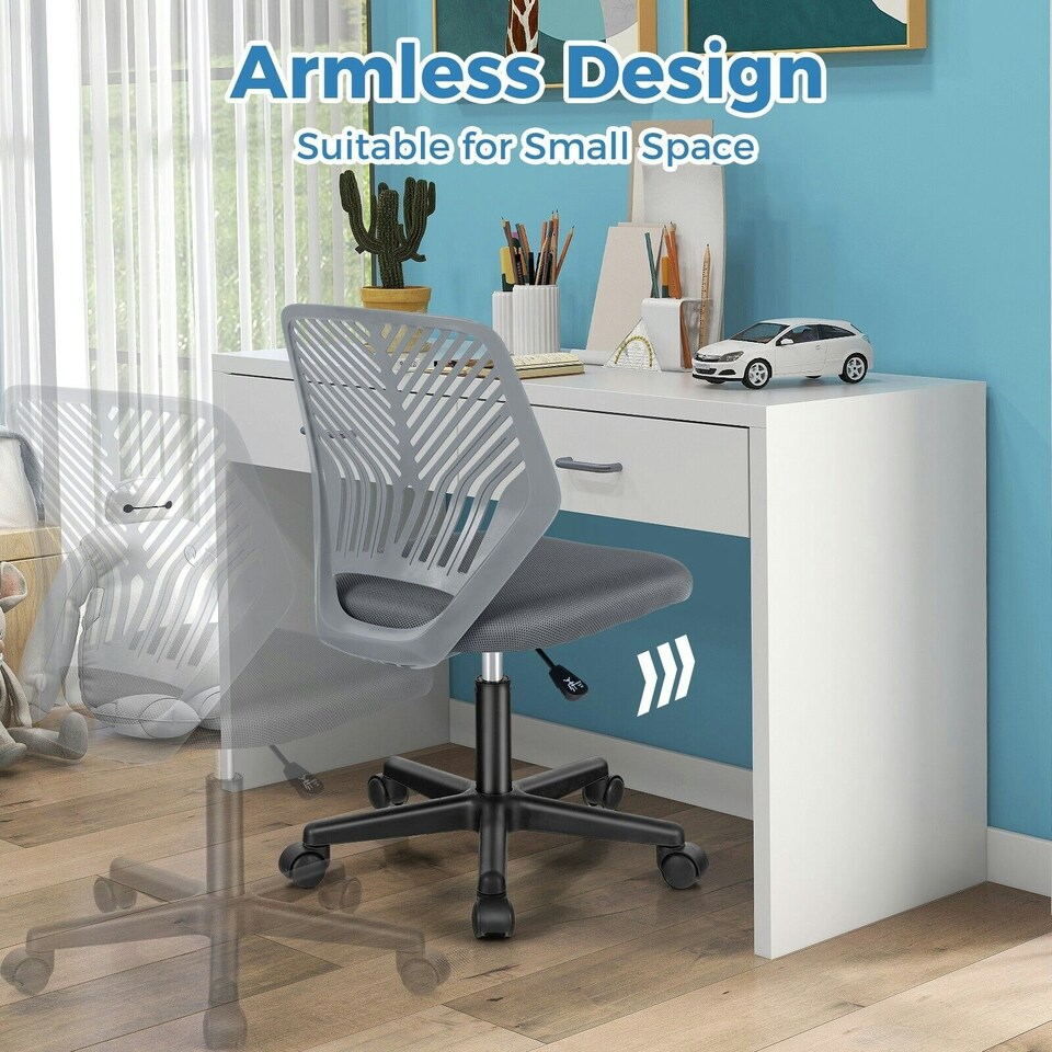image 1 of COSTWAY Ergonomic Kids Desk Chair Mesh Computer Study Chair Grey Grey