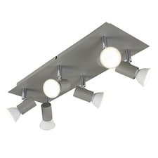 ValueLights Modern Rectangular Cement Stone Effect 6 Way Adjustable GU10 Ceiling Spotlight